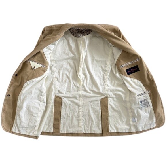 NWT MARC ECKO Khaki Tan Cotton Corduroy Blazer Jacket Large - Picture 13 of 14